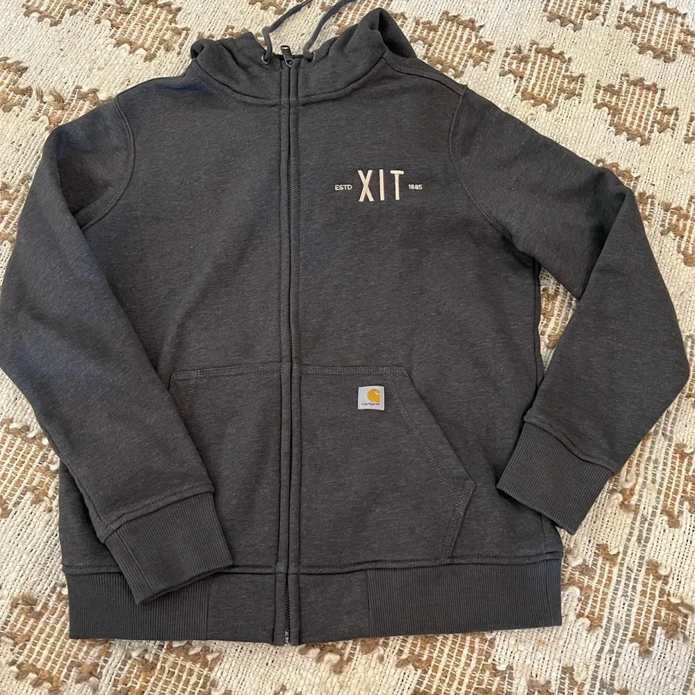 Carhartt dark gray zip hoodie - Picture 1 of 4